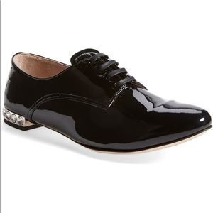 Miu Miu Patent Crystal Oxford in Black Size 38